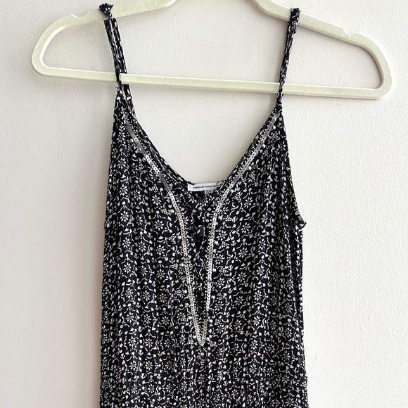 American Eagle Outfitters Black and White Silver Jumpsuit, Sequins, Size Medium - Picture 3 of 16